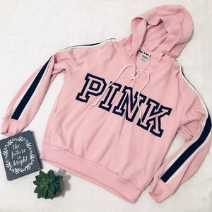 Pink Victoria’s Secret Laced up hoodie